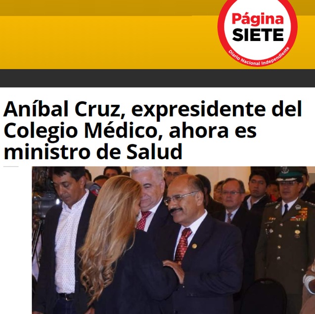 PRESIDENTE DA CONFEMEL ASSUME MINISTÉRIO DA SAÚDE NA BOLÍVIA