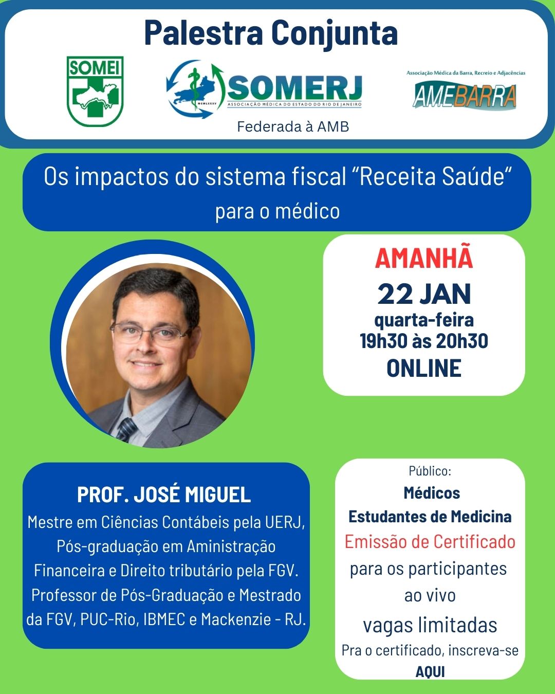 Palestra OS IMPACTOS DO SISTEMA FISCAL RECEITA SAUDE PARA O MEDICO